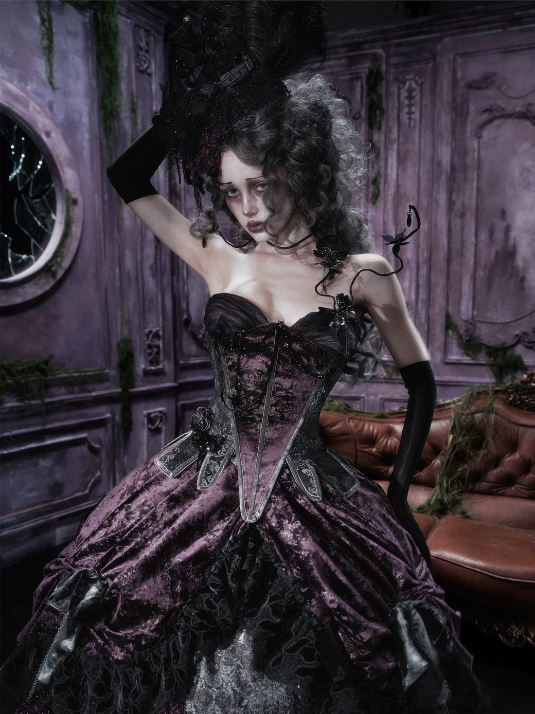 Beaded Butterfly Gothic Corset