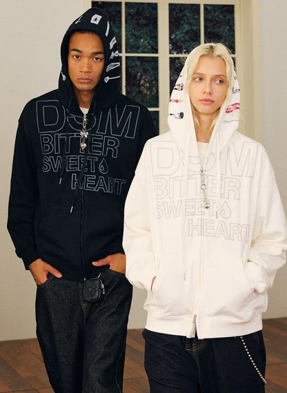 Raised Logo Zip Hoodie