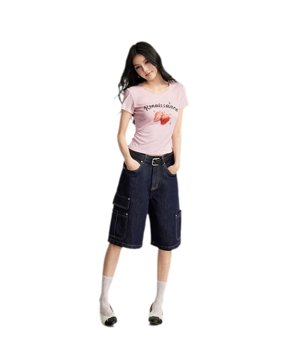 Wide-Leg Cargo Shorts