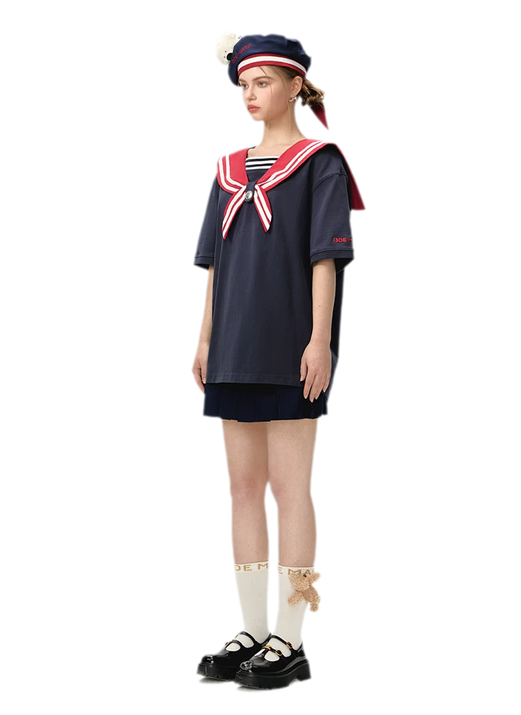 Sailor Collar Teddy Top