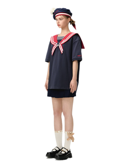 Sailor Collar Teddy Top