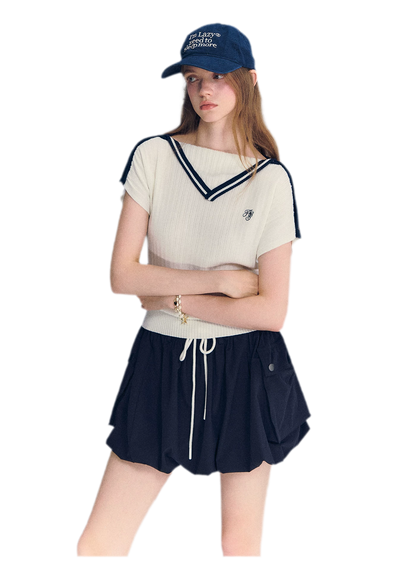 Contrast Trim Knit Top