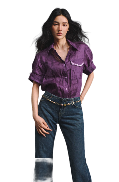 Linen Relaxed Cuff Shirt