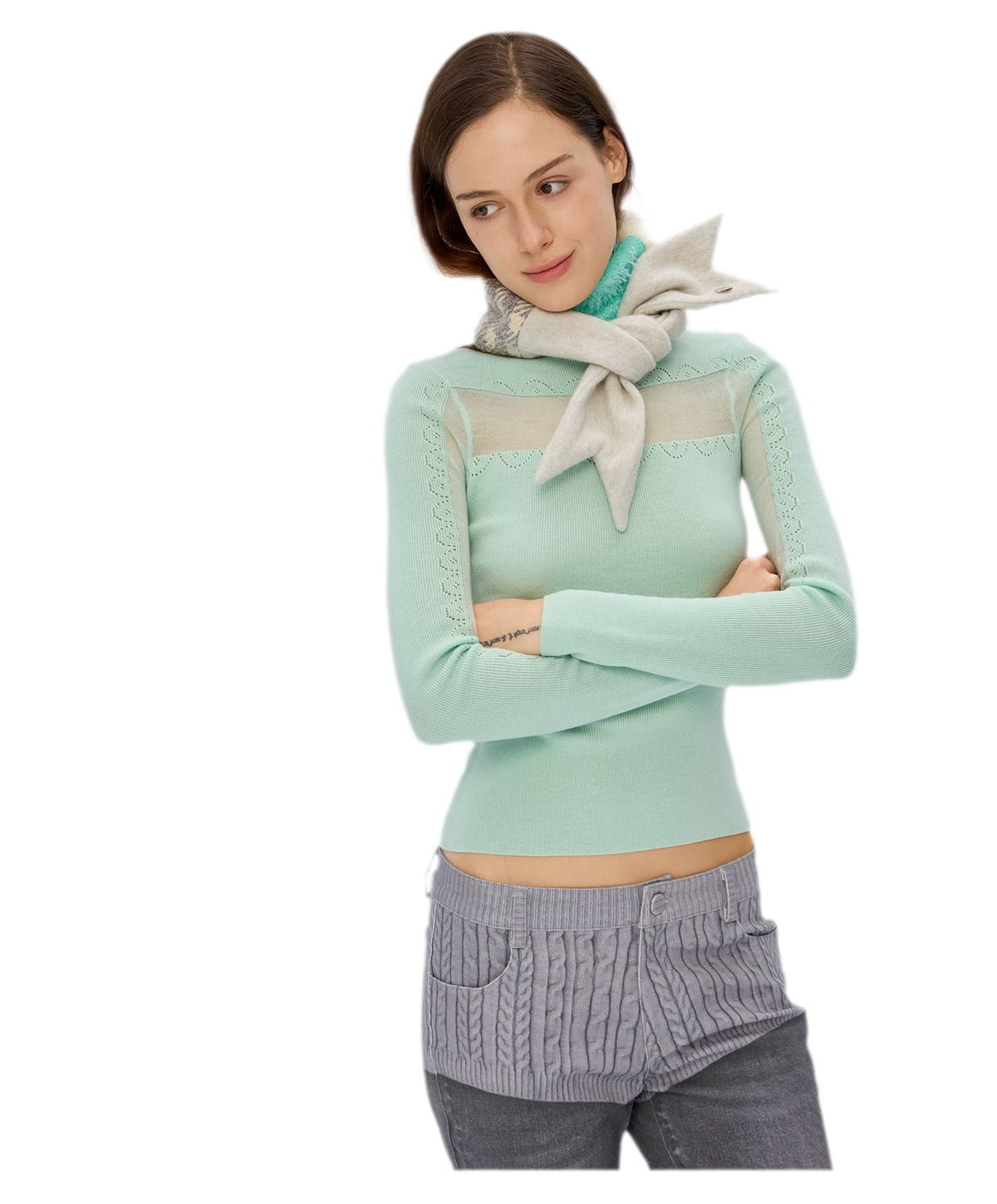 Wool Color-Block Rectangular Scarf