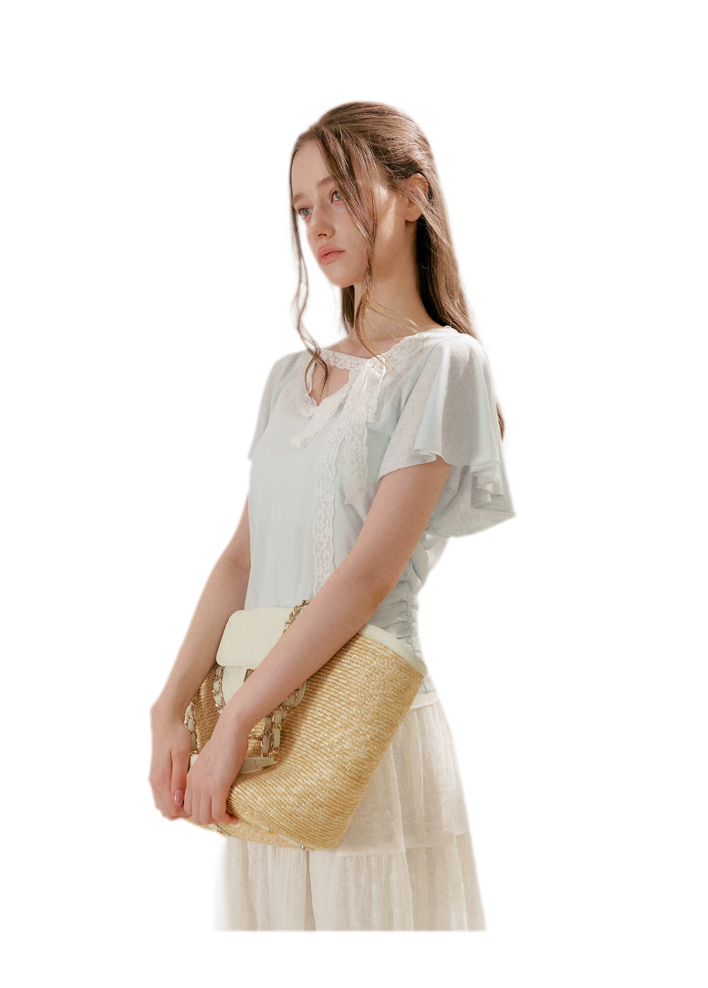 Snowflake Tencel Linen Lace T-shirt