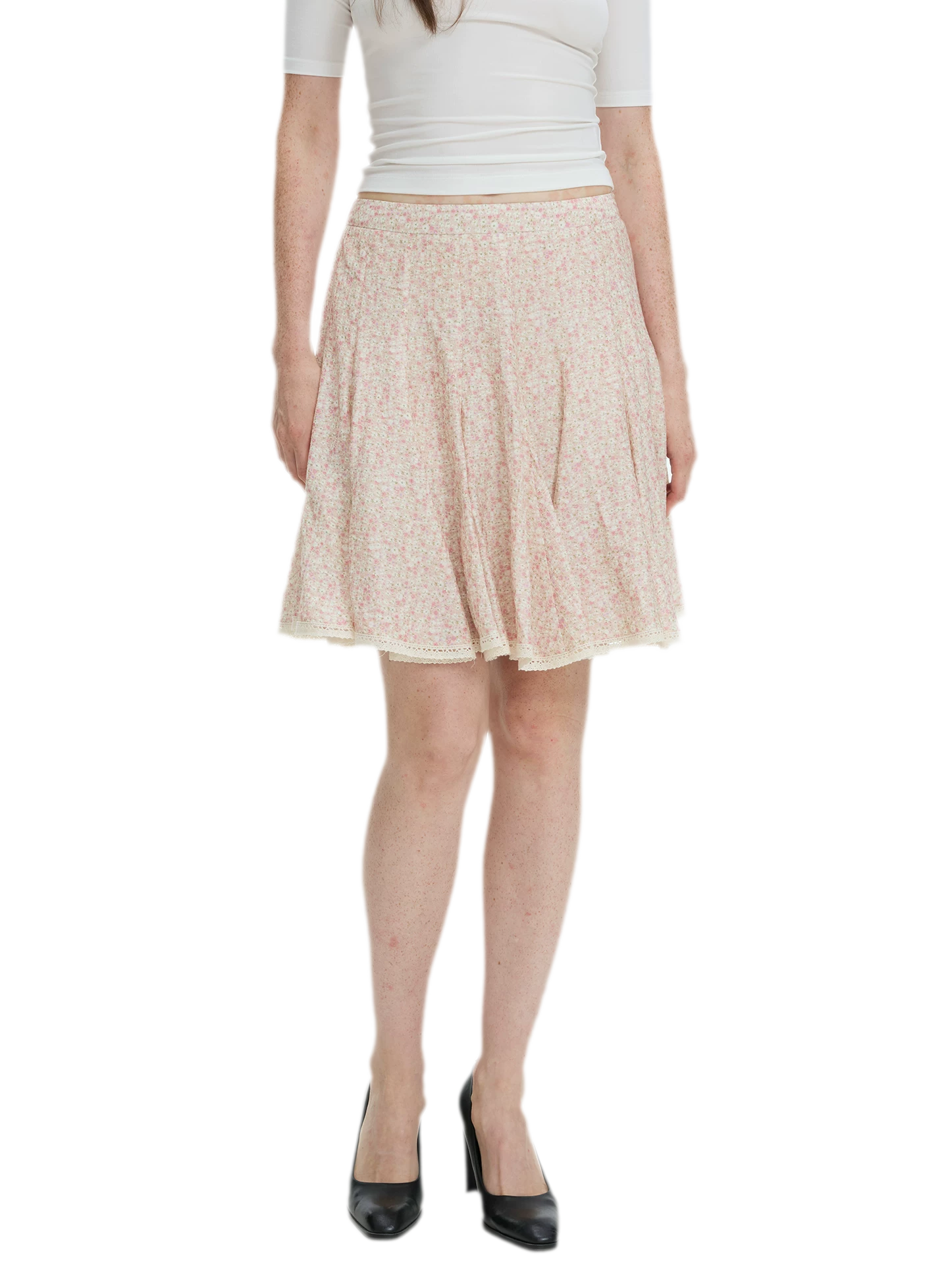 Floral Lace Midi Skirt