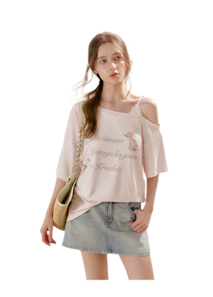Shiny Denim A-line Skirt
