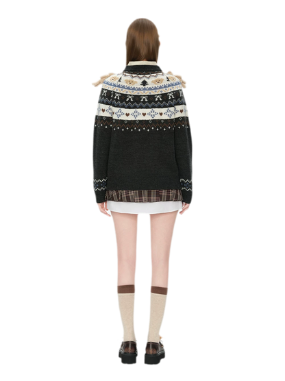 Fair Isle Bear Jacquard Sweater