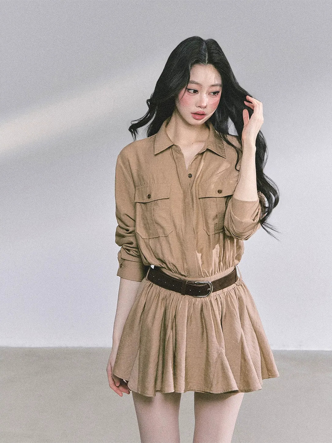 Plaid Petal Panel Mini Dress
