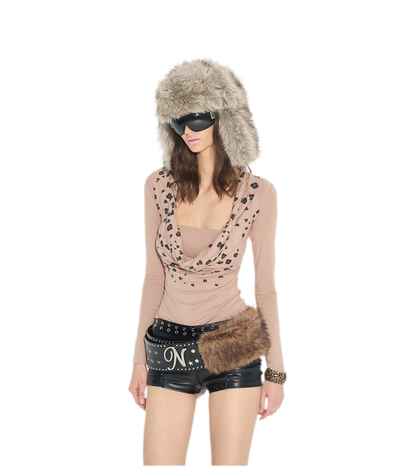 Leopard Twist V-Neck Top