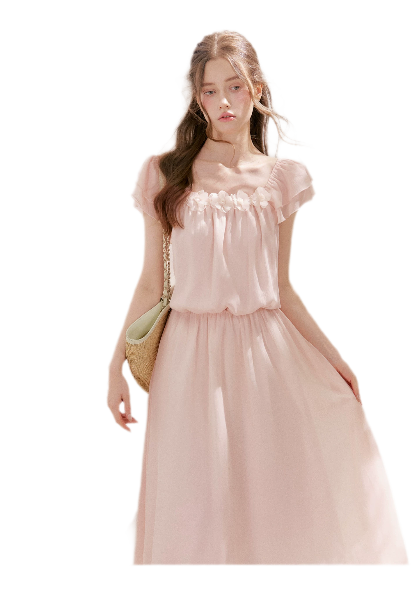 Flower Appliqué Dress