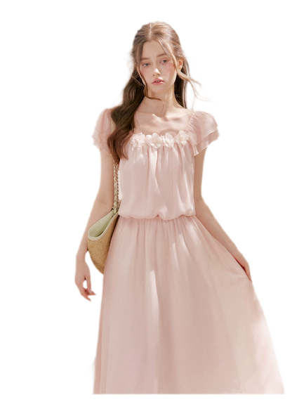 Flower Appliqué Dress