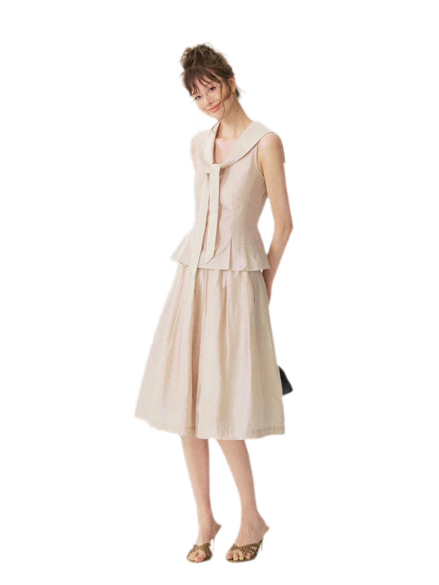 Sailor Collar Blouse Culottes
