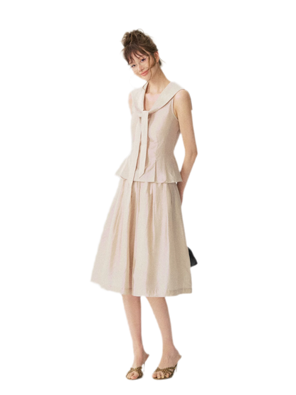 Sailor Collar Blouse Culottes