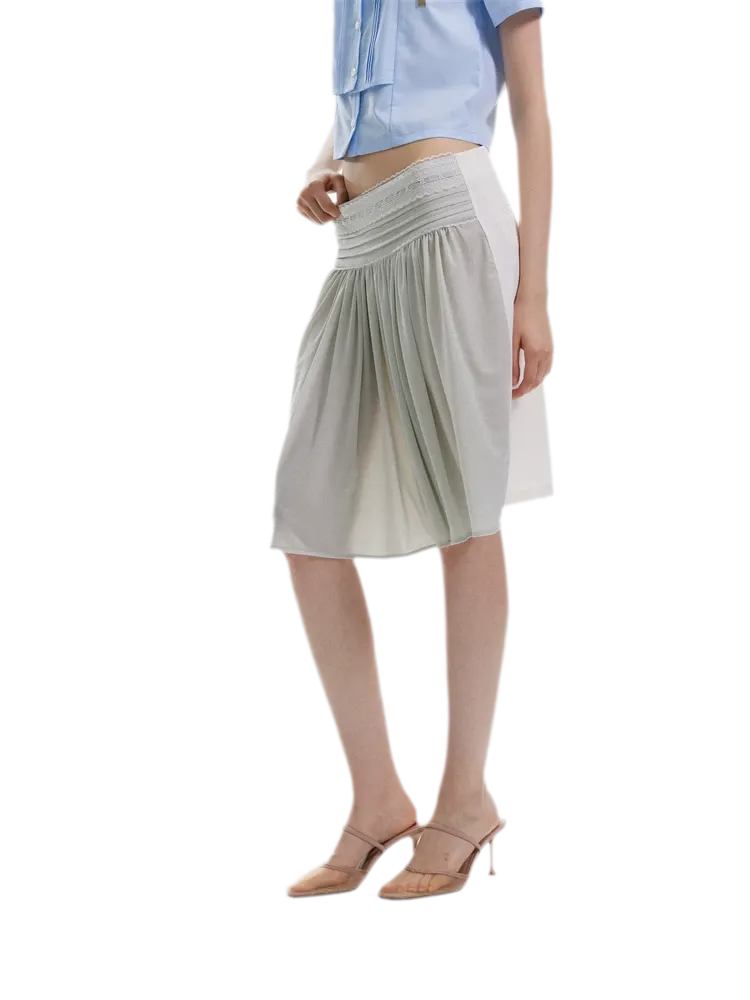 Chiffon Contrast A-Line Skirt