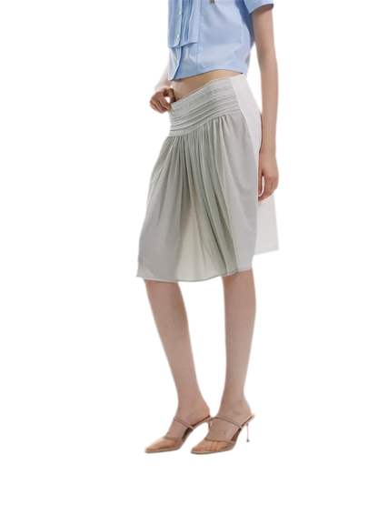 Chiffon Contrast A-Line Skirt