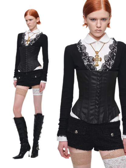 Bouclé Cropped Jacket Shorts Set