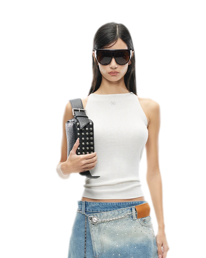 Merino Wool Ribbed Knit Tank Top