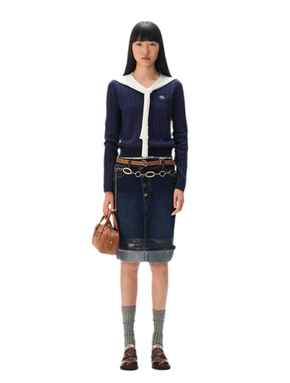 Textured Openwork Knit Cardigan