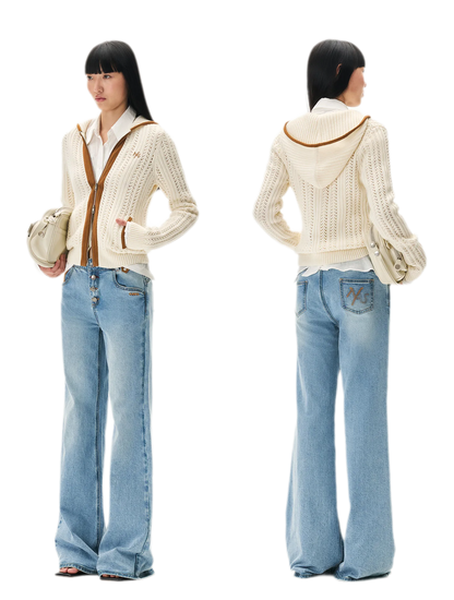 Cable Knit Hooded Sweater