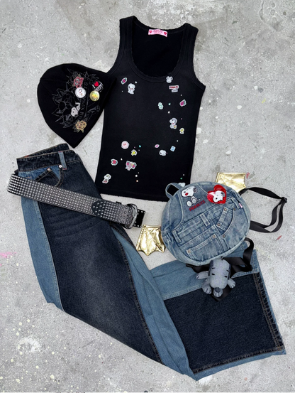 Studded Collar Snoopy Keychain