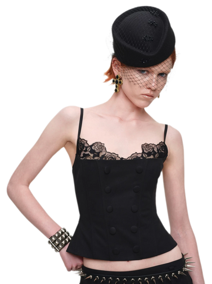 Fishbone Lace Corset Top