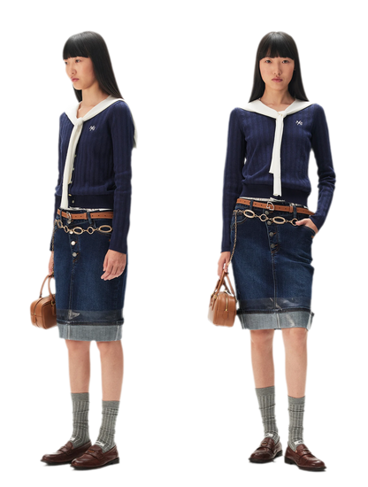 Textured Openwork Knit Cardigan