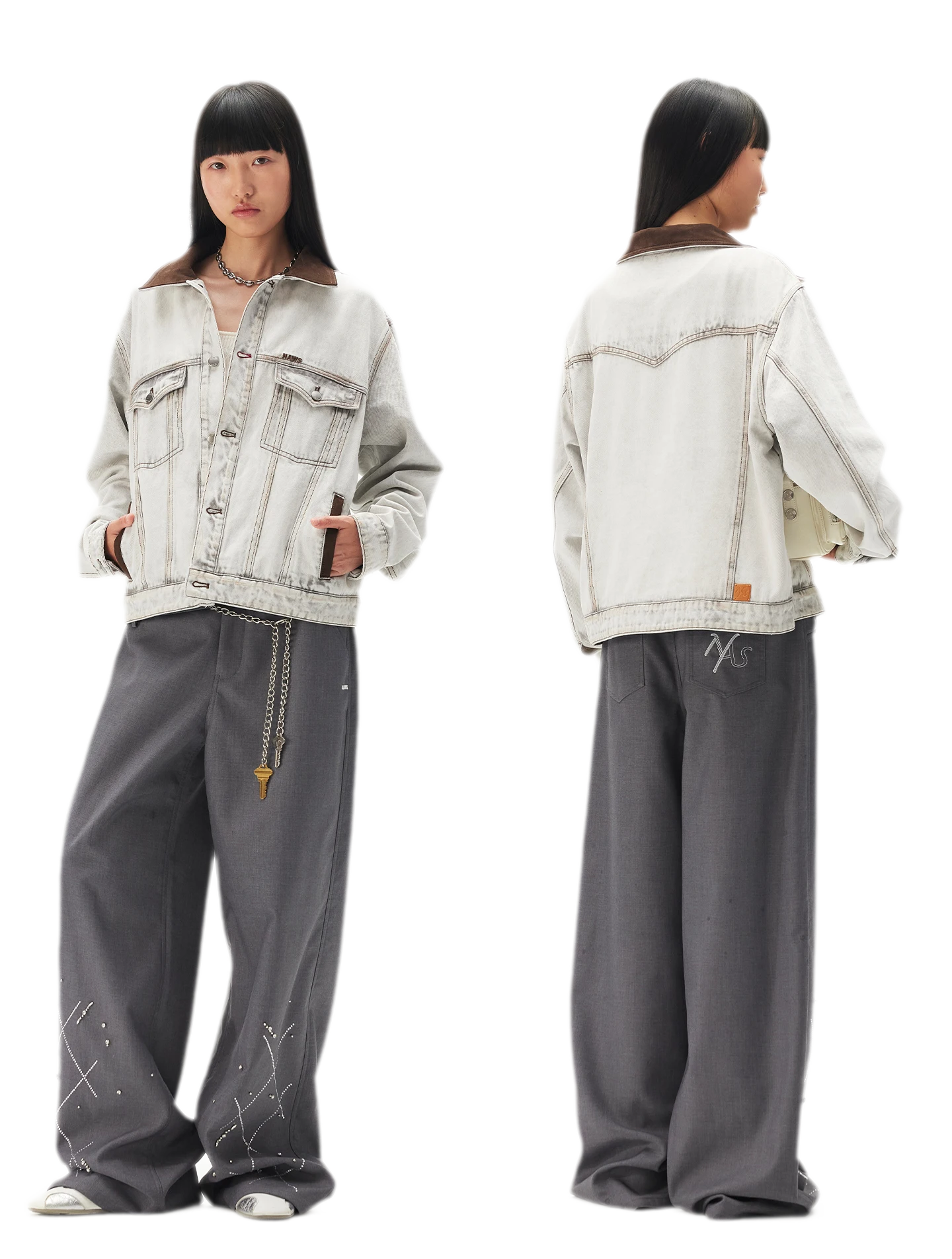 Asymmetric Wide-Leg Pants