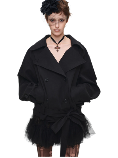 Double-Breasted Belted Trench Coat