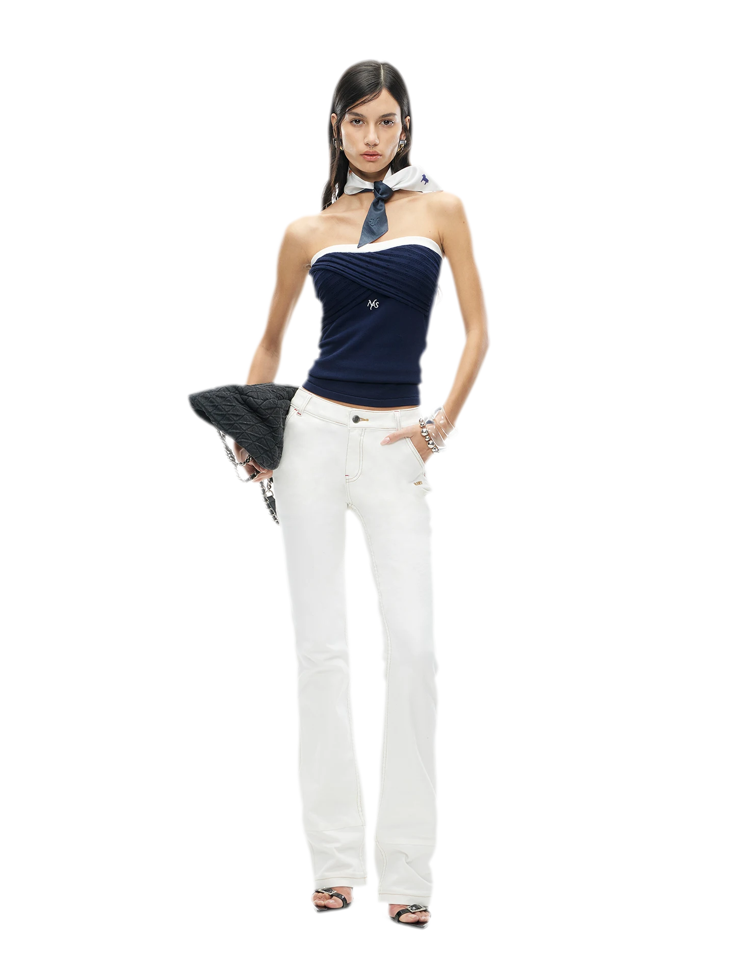 White Denim Jeans - Slim Fit Straight Leg