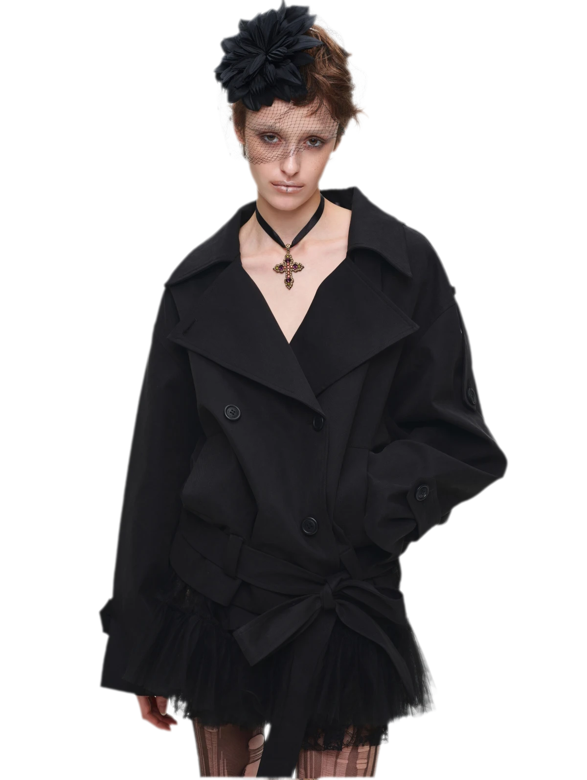 Double-Breasted Belted Trench Coat