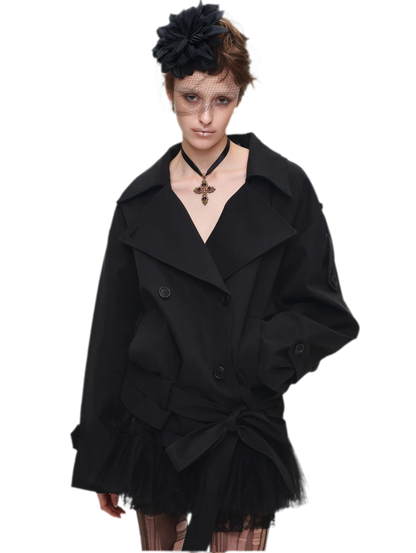 Double-Breasted Belted Trench Coat