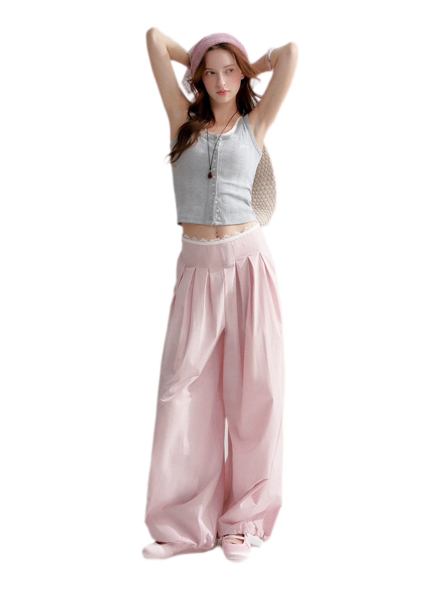 Lightweight Pleated Balloon Pants