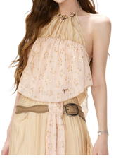 CYNR Beaded Halter Pleated Set – view 12