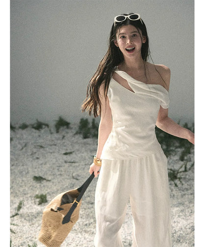Textured Slouchy Wide-Leg Set