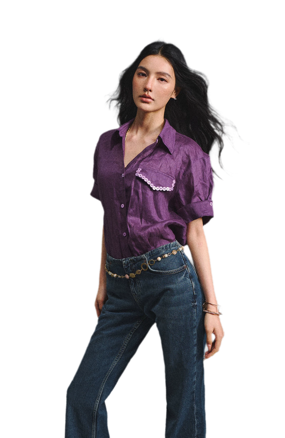 Linen Relaxed Cuff Shirt