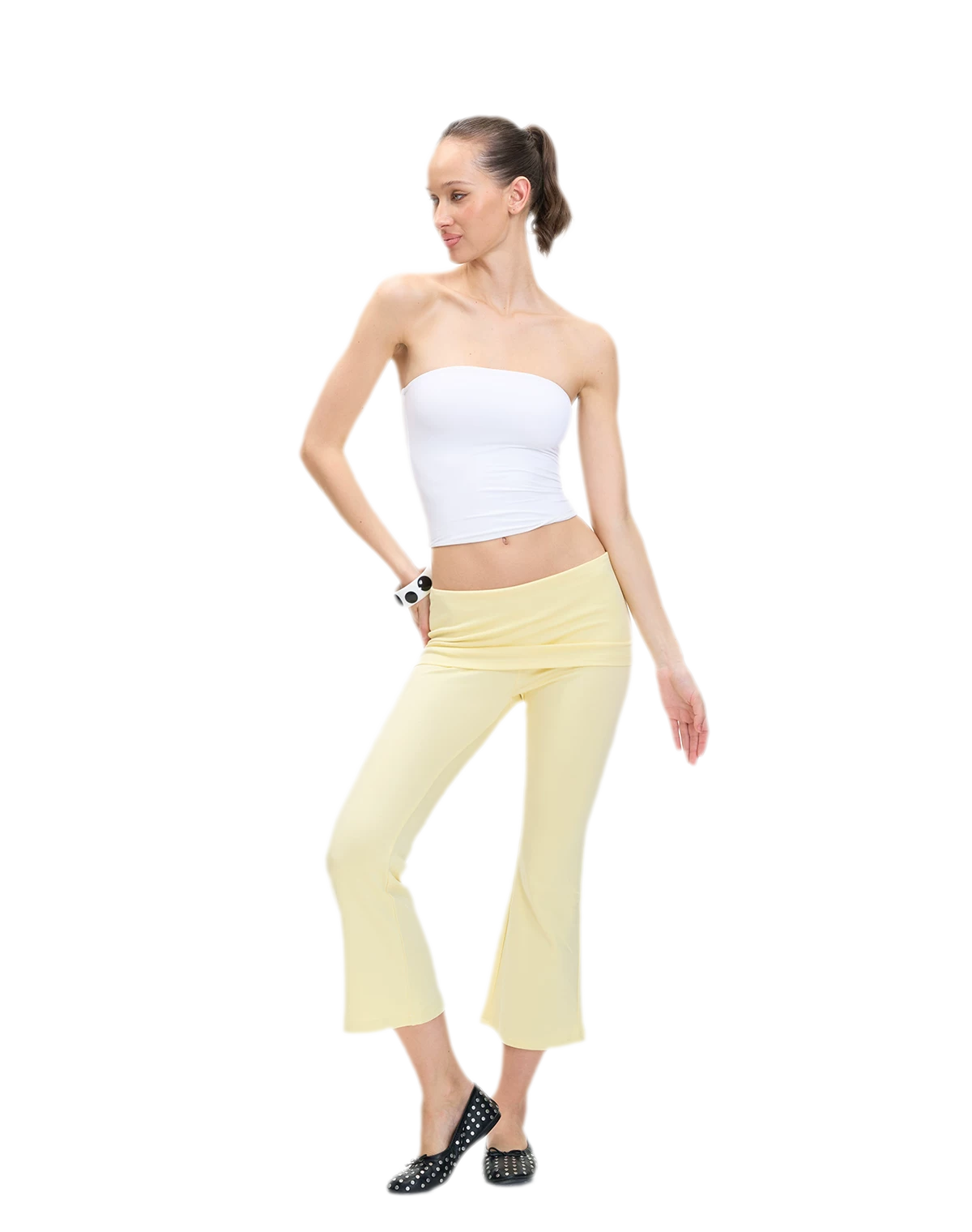 Capri Foldover Flare Pants