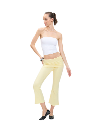 Capri Foldover Flare Pants
