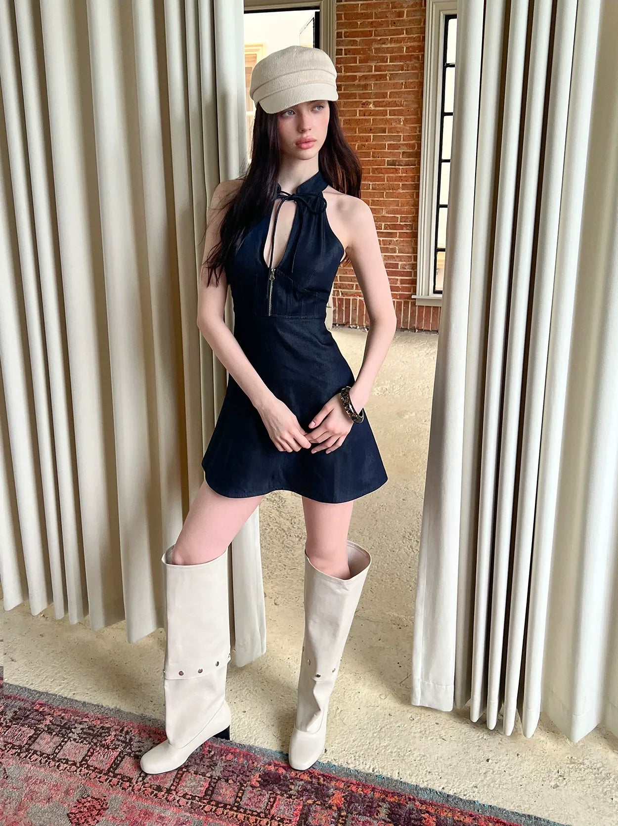 Sleeveless Halter Dress