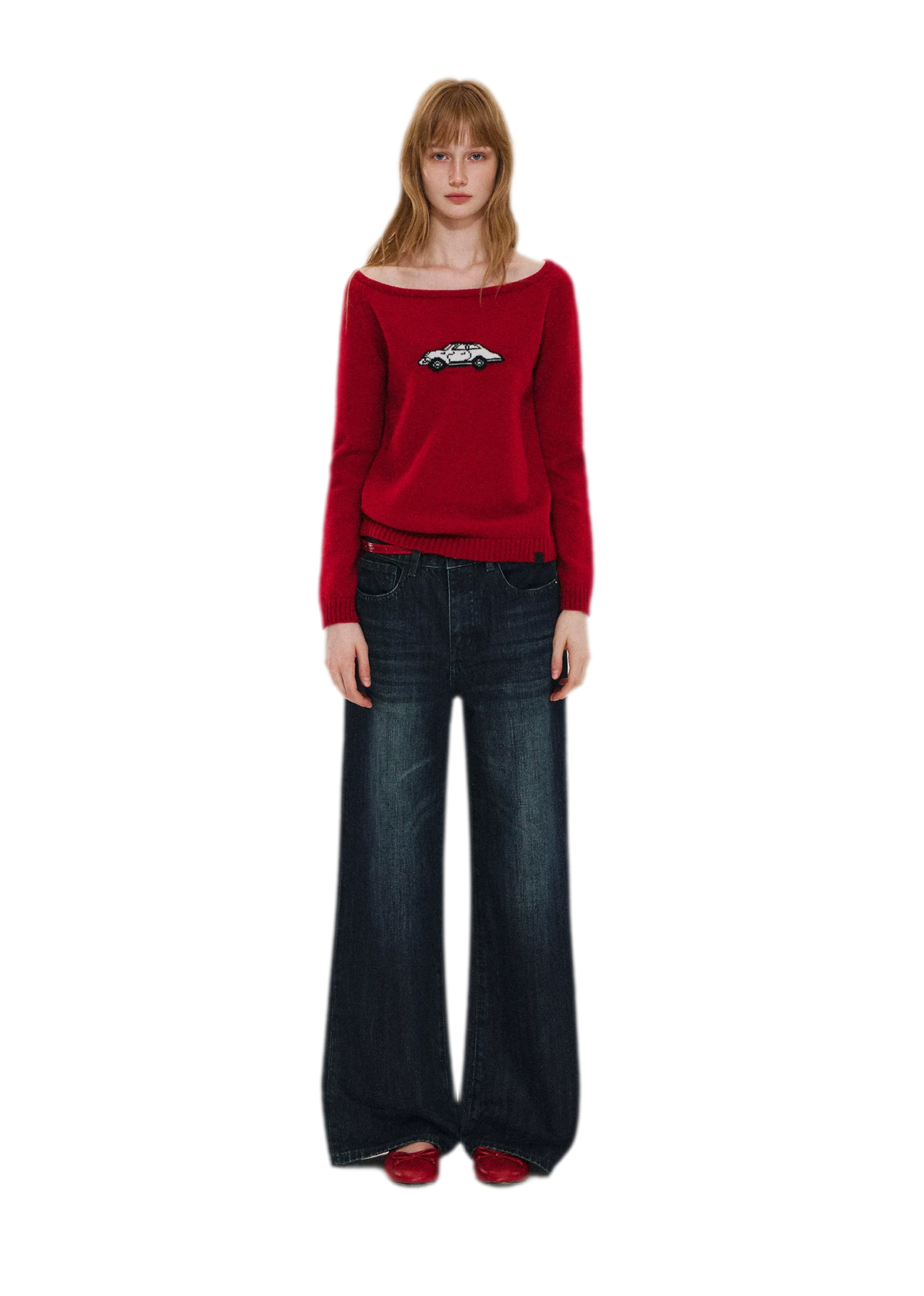 Wool Blend Jacquard Knit Sweater