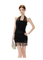 CYNR Halter Sequin Mini Dress – view 12
