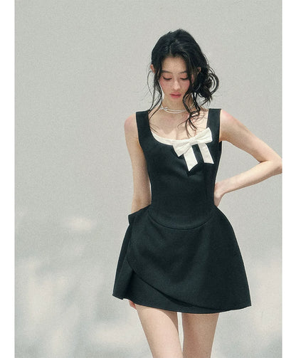 Sleek Bowknot Mini Dress