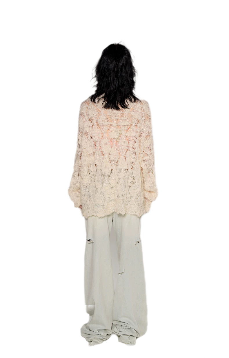 Mohair Alpaca Textured Cardigan