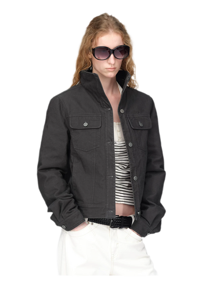 Vintage-gewaschene wattierte Utility-Jacke