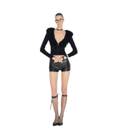 Wool Blend V-Neck Jacket