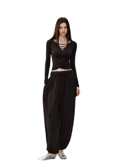 Draped Lantern Pants