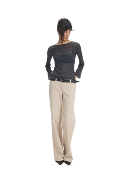 Mohair Sheer Flared Sleeve Top