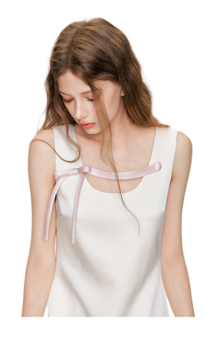 Pearl Satin Bow Dress