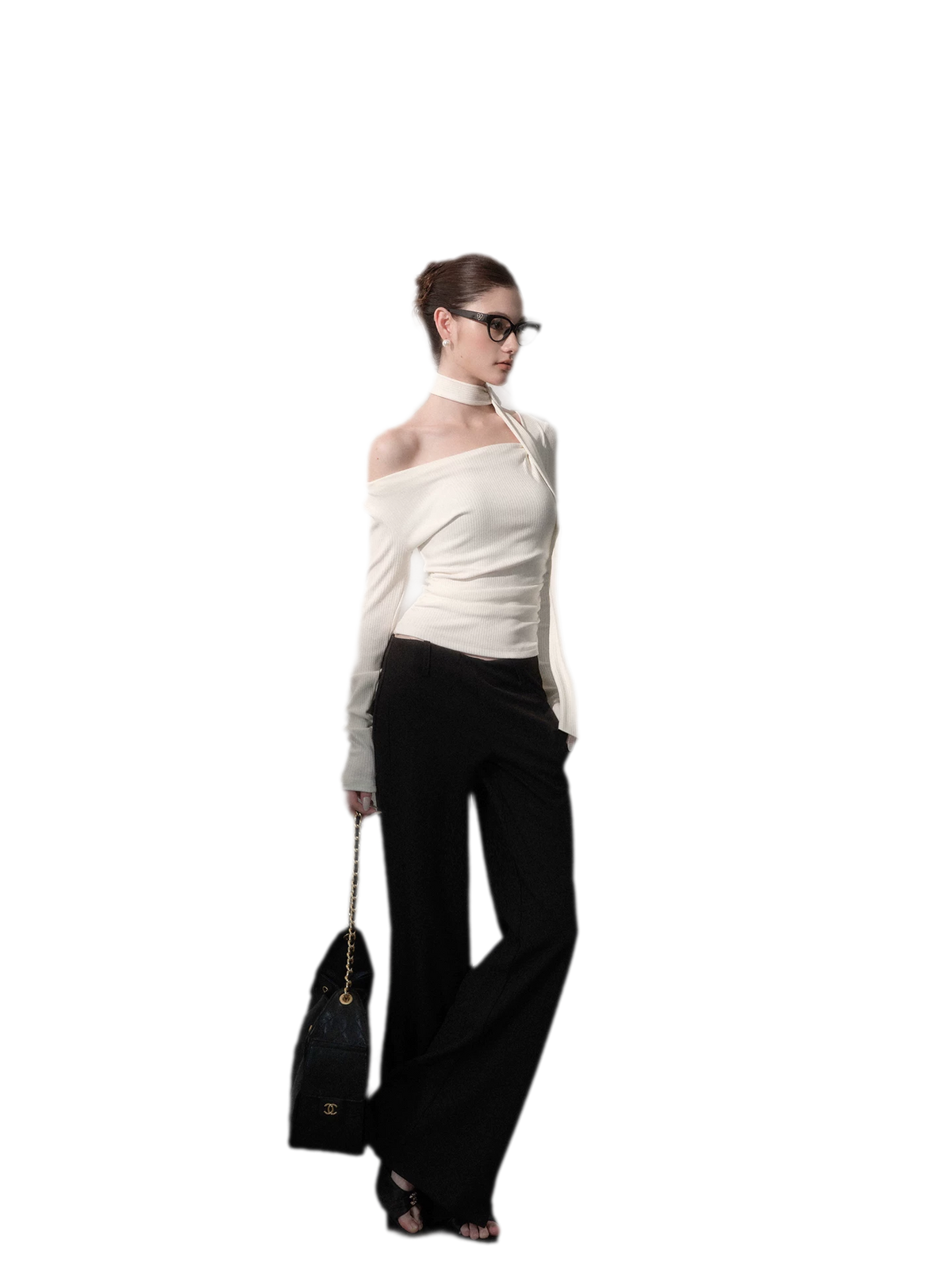 Mid-Rise Wide-Leg Trousers