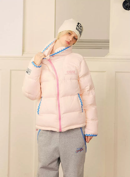 Glossy Nylon Hooded Puffer
